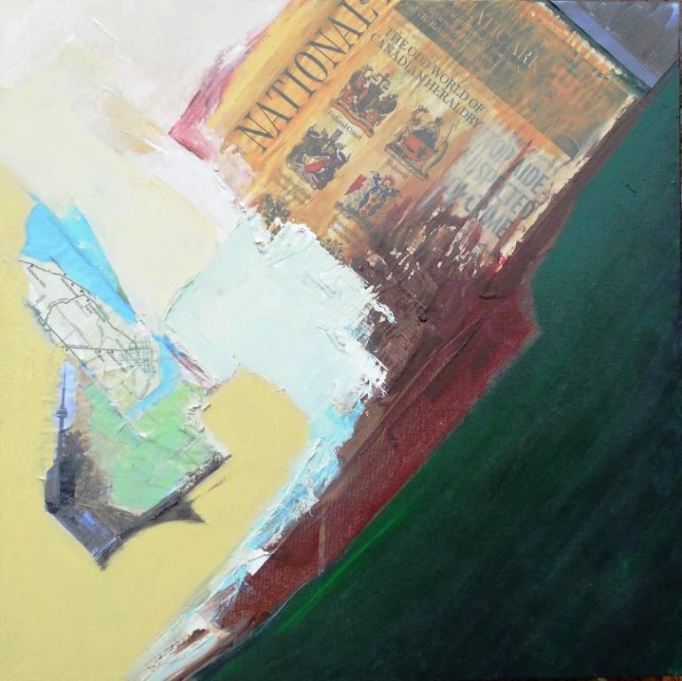 After the Venice and Bosphorus stop over, this painting evokes the 6 months I spent in the suburbs of Toronto. Blue of the Lake, CN Tower, map of Niagara area, everything I enjoyed over there.