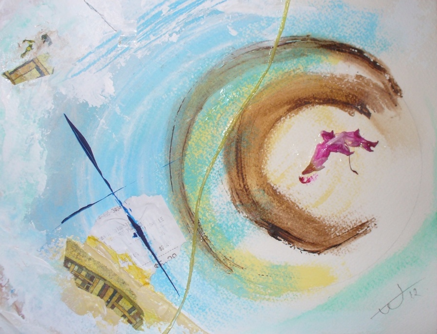 Some works on paper keep me busy end of 2012, all around world map. Works based on compass and  flowers collages, they have a lot of success for decorating places.