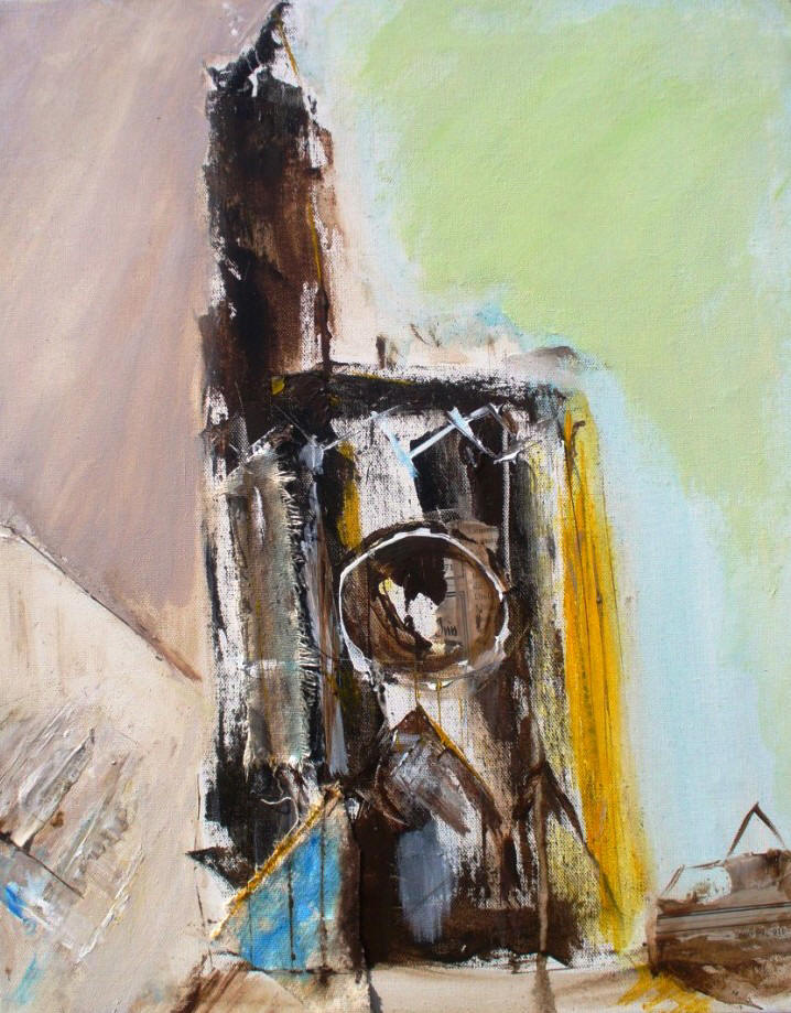 Small work, quickly achieved and simple but with several cubist elements complexifiing the reading of the subject - look at the towers.